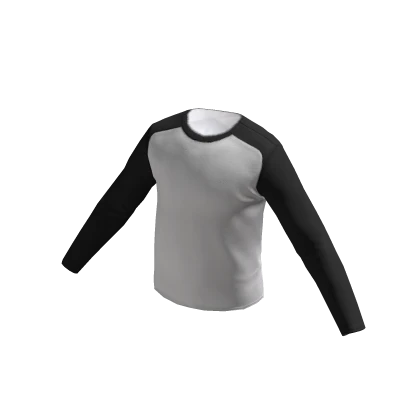 Free Roblox Black & White Baseball Long Sleeve Shirt